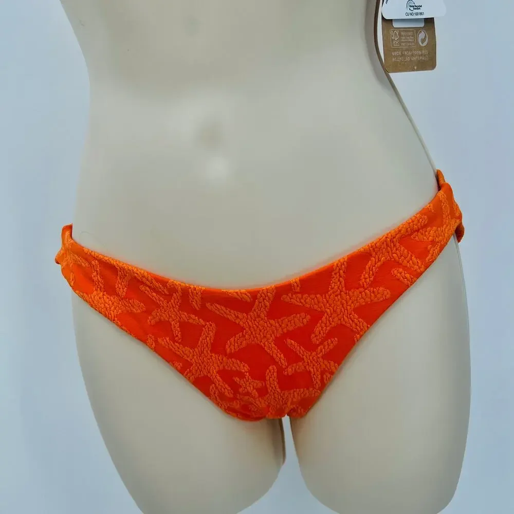 BERLOOK NWT Textured Starfish Pattern Bikini Orange S Beach Pool Vacation